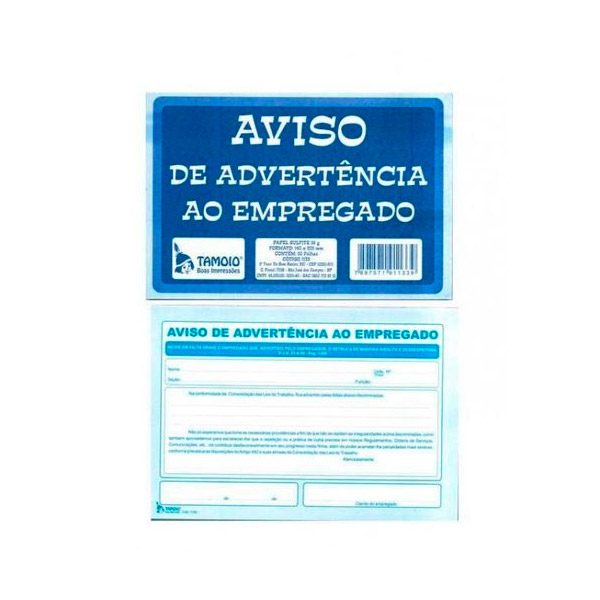 AVISO ADVERT�NCIA COM 50 FOLHAS 1133