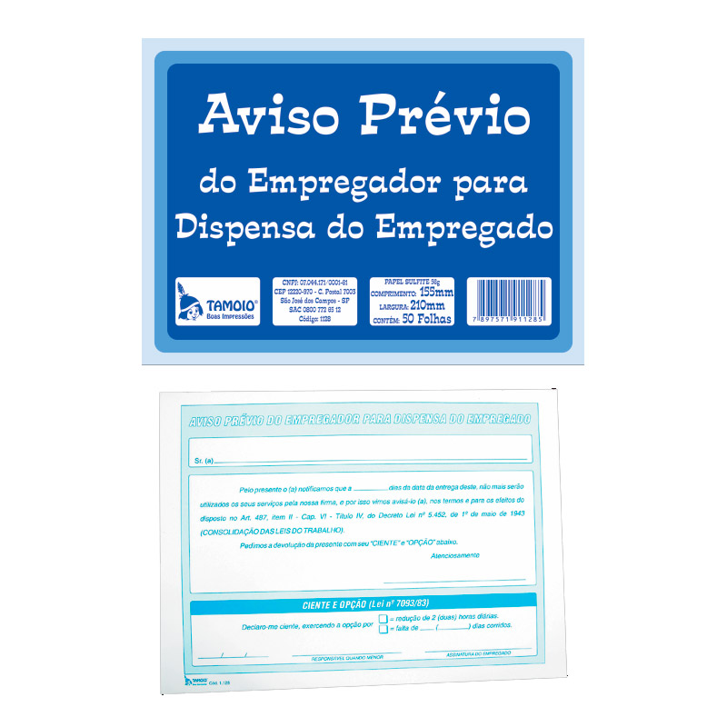 AVISO PR�VIO PARA DISPENSA COM 50 FOLHAS 1128