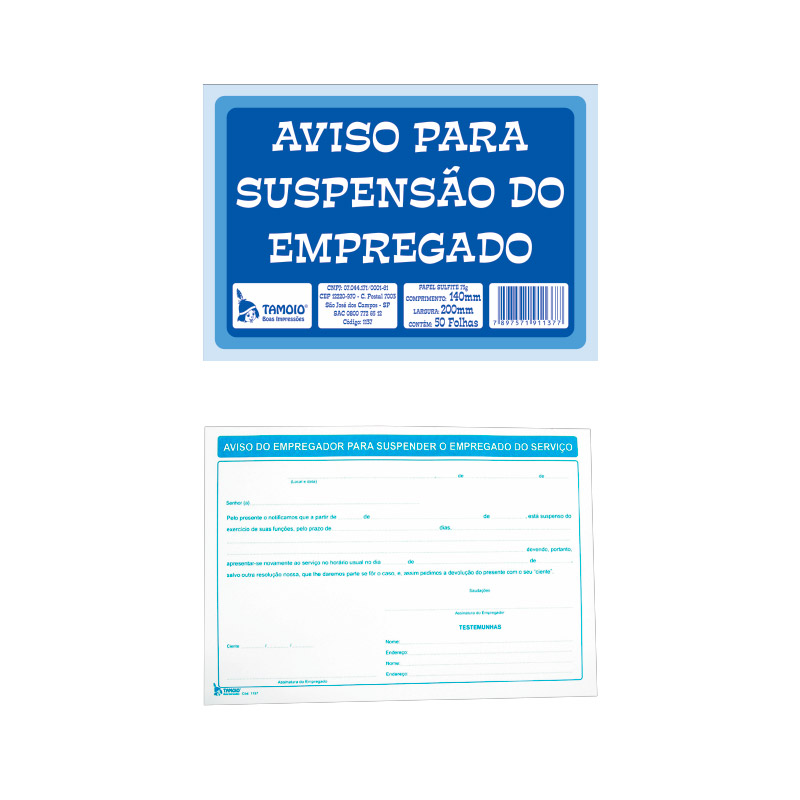 AVISO SUSPENS�O COM 50 FOLHAS 1137