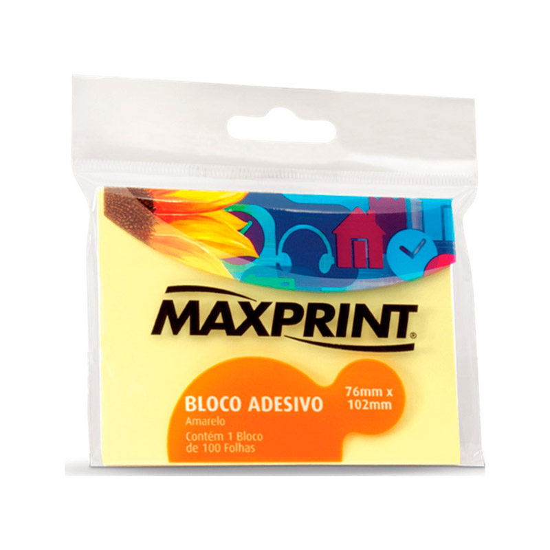 BLOCO ADESIVO 76X102 AMARELO 100FLS 741011
