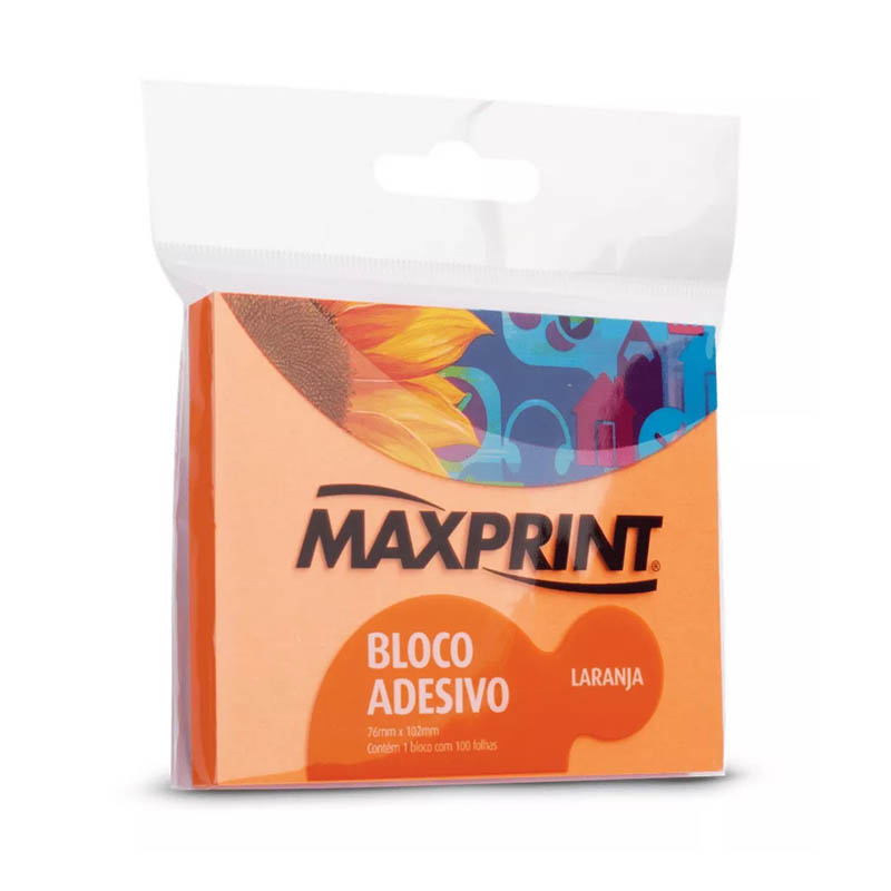 BLOCO ADESIVO 76X102 LARANJA 100F 743401