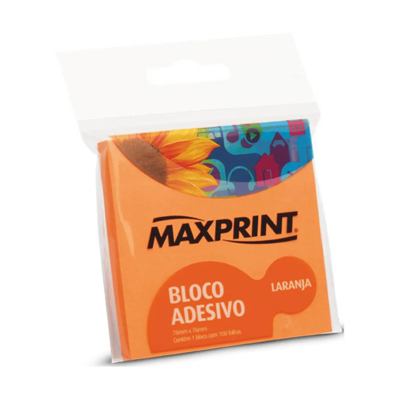 BLOCO ADESIVO 76X76 LARANJA 100F 743359