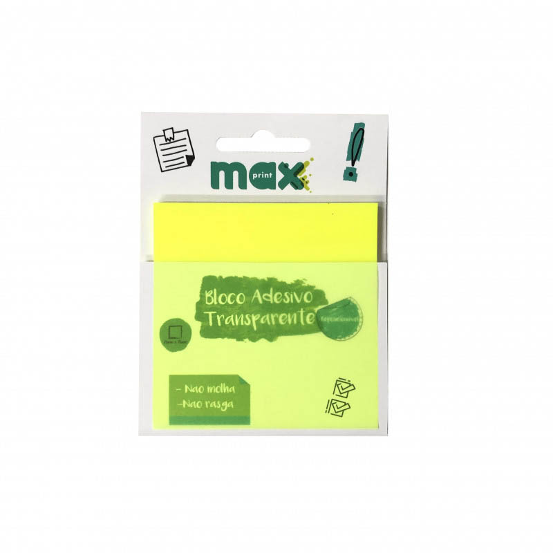 BLOCO ADESIVO TRANSPARENTE 76X76 AMARELO 744891