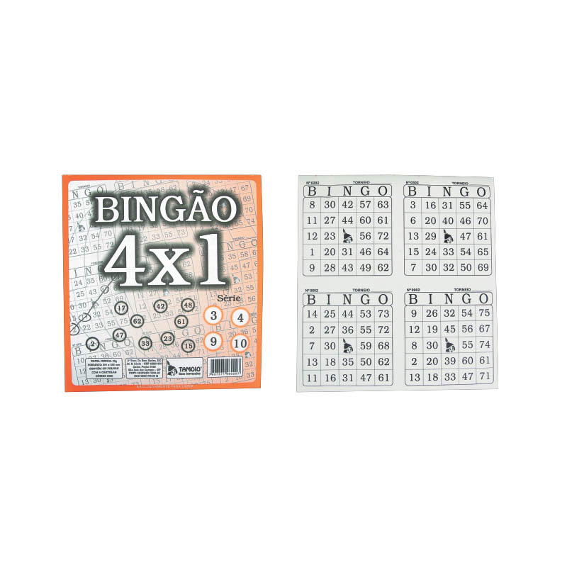 BLOCO BINGO JORNAL 4X1 COM 100 FOLHAS 6020