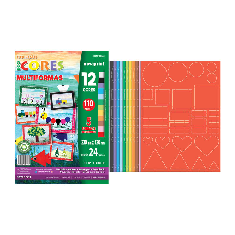 BLOCO ECOCORES MULTIFORMAS 110GR COM 24 FOLHAS