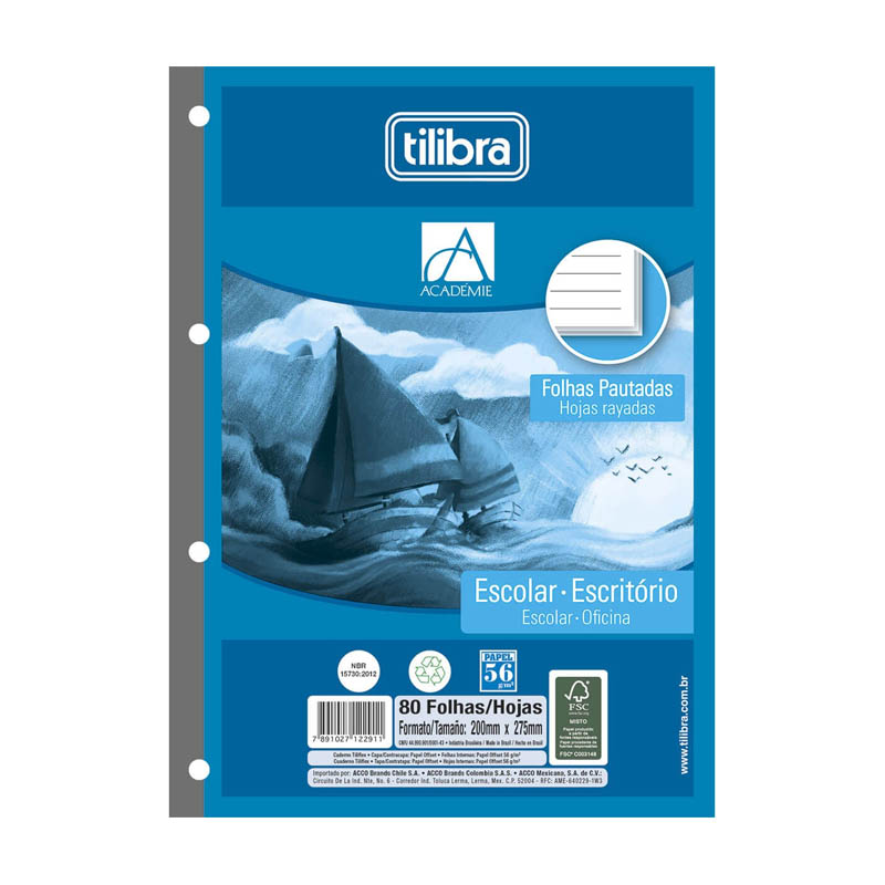 BLOCO FICH�RIO UNIVERSIT�RIO BRANCO 80F 232092