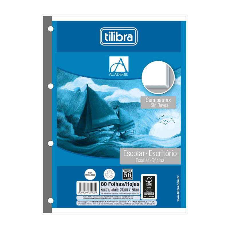 BLOCO FICH�RIO UNIVERSIT�RIO BRANCO 80F S/P 294934