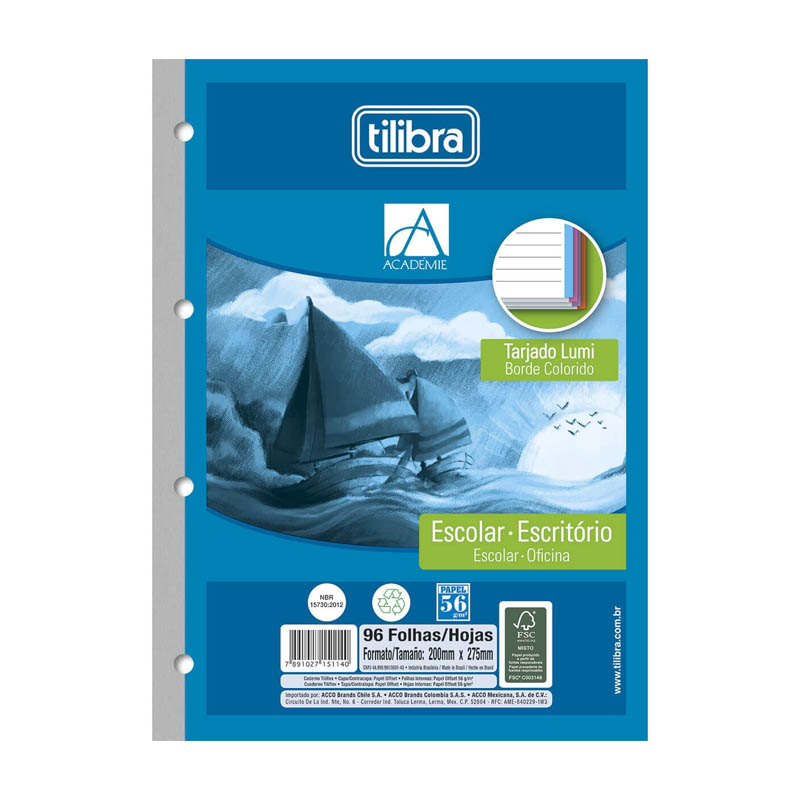 BLOCO FICH�RIO UNIVERSIT�RIO LUMI 96F 151149