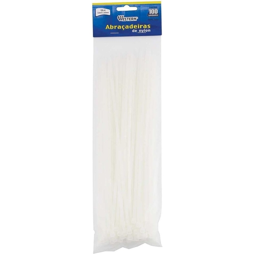 ABRACADEIRA NYLON 250MM BRANCA C/100UN  